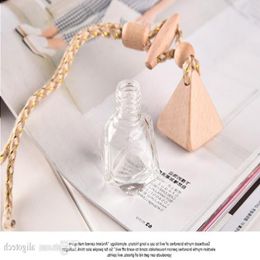 High Quality 6ml Transparent Glass Perfume Bottles Mini Empty Refillable Bottles Hanging Car Diffuser Square Bottle HOt Sale in USA EU Bcotr