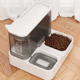 Briefs Panties Large Capacity Cat Automatic Feeder Water Dispenser Wet and Dry Separation Dog Food Container Drinking Water Bowl Pet Supplies x0625