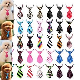 100pc lot Factory New Colourful Handmade Dog Apparel Adjustable Pet Bow Ties Cat Neckties Dog Grooming Supplies P01242O