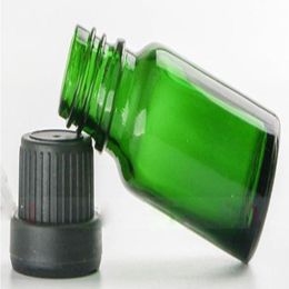 Wholesale 768pcs/Lot 10ml Glass E Liquid Bottles With Black Head BIg Tamper Cap Green Glass Dropper Bottles 10ml Ktvfc
