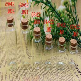 Different Size 1000Pcs Clear Message Wish Bottle Sandy Letter Empty Drifting Bottle Wholesale Glass Bottle with Cork Wsqhd