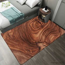 Carpets Wood Pattern Flannel Carpets for Livingroom Decoration Home Area Rugs for Bedroom Bedside Decor Modern Non-slip Floor Mat Carpet R230720