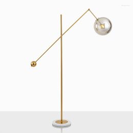 Floor Lamps Post Modern Creative Glass Ball Living Room Lamp Art Bedside Bedroom Nordic Fishing Marble