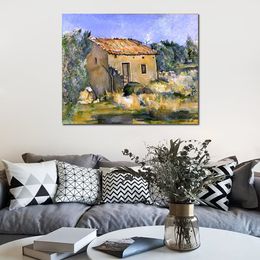 Contemporary Abstract Canvas Art Landscape Abandoned House Near Aix-en-provence Paul Cezanne Painting Hand Painted