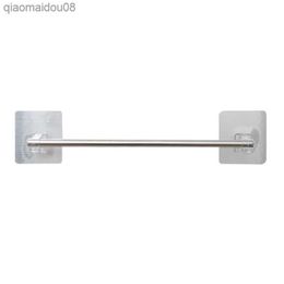 Wall Hanging Towel Bar Stainless Steel Hand Towel Rod Kitchen Dish Cloths Hanger No Drill Bathroom Accessories L230704