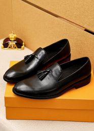 2023 Mens Dress Shoes Genuine Leather Business Flats Men Brand Designer Formal Party Wedding Loafers Size 38-46