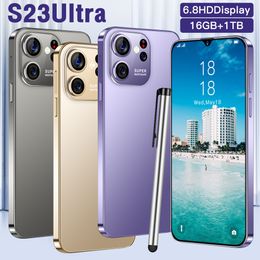 S23 Ultra Smartphone 5g 4g Android 6.8 Inch 16gb+1tb Dimension 9000 Deca Core Cell Phone Unlocked Cell Phones 7800mah