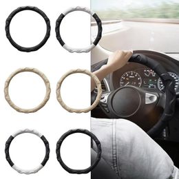 Steering Wheel Covers Universal Automotive Non-Slip Ergonomic Design Cover Sweat-Absorbent Leather For Sedans RVs