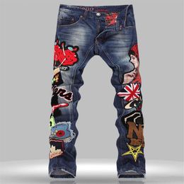 korea style big size jeans new men's Bdge women jeans denim pants white casual streight leg jeans 223y