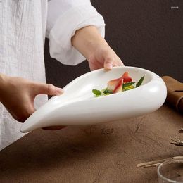 Plates Irregular Water Drops Pure White Ceramic Tableware Home El Restaurant Fruit Salad Plate Artistic Conception