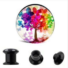 Popular designs Tree of Life screw tunnel plug flesh tunnel ear plug tunnel jewelry body jewelry190J