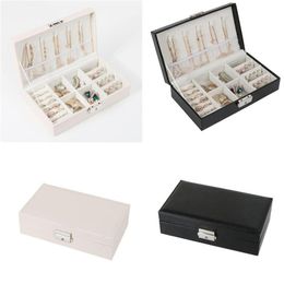 PU Leather Jewellery Box Organiser Storage Boxes Travel Case Earrings Rings Necklaces Storage Box213v