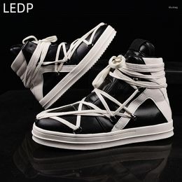 Boots Men's Mid-top Lace-up Trendy Shoes High-top Casual Versatile Breathable Outdoor Thick-soled Fashion And Comfort