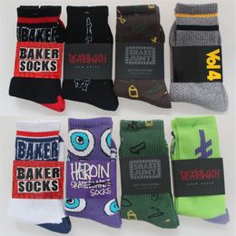 Whole-5pais10pieces Fashion Jasper Baker Harajuku summer Style Thick Terry Sport Socks Skateboard Cotton men's socks301B