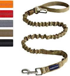 Dog Collars Leash Large Dogs Bungee Heavy Duty No Pull Leashes For Absorption Army Yellow Training Walking