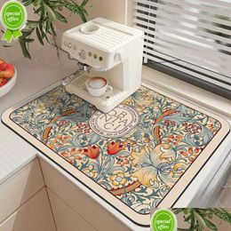 Christmas Decorations New Placemat For Dining Table Absorbent Tableware Mats Dish Drying Mat Drain Pad Heat Resistant Counter Top Ho Dhcsr