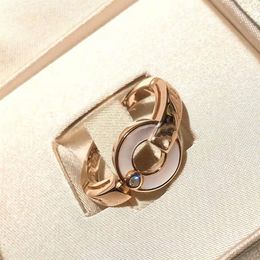 Fashion channel new disc white shell diamond letter ring ladies charm jewelry luxury ring delivery exquisite packaging gift box208x