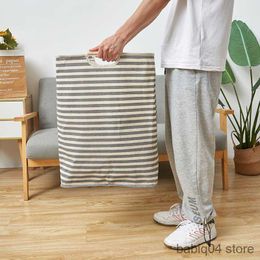 Storage Baskets Waterproof Laundry Basket Cotton Linen Dirty Clothes Baskets Laundry Organiser Large Capacity Home Storage Bag Foldabling Hamper R230720