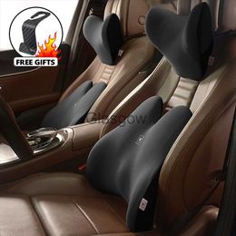 Seat Cushions Memory Foam Car Headrest Neck Pillow Washable Waist Pillow For Car Seat Back Cushion Auto Lumbar Pillow Relieve Body Pressure x0720