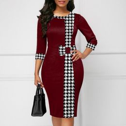 Casual Dresses Women Midi Dress Sheath Chic Women's Elegant Commute Style Flattering Slim Fit High Waist For Business