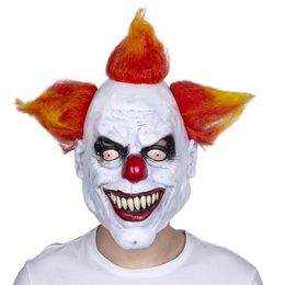 Scary Evil Clown Mask Latex Rubber Mask Halloween Costume Clown Mask With Hair for Adults 218Y