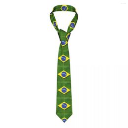 Bow Ties Mens Tie Classic Skinny Brazil Flag Football Field Neckties Narrow Collar Slim Casual Accessories Gift