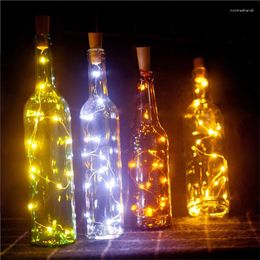 Strings 10pcs Christmas Holiday Decor Lights Cork Shaped Bottle Stopper Lamps Glass Wine LED Copper Wire String Light For Party Wedding