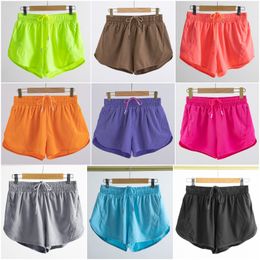 LL-0160 Womens Yoga Outfits Hotty Hot High Rise Lined Shorts High Waist Shorts Exercise Short Pants Fitness Wear Girls Running Elastic Pants Sportswear Drawstring