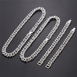 Silver Colour Miami Curb Cuban Chain Necklaces Men Women Hip Hop Jewellery Bling Rapper Unisex Grunge Chokers259L