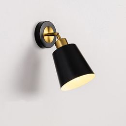 Wall Lamp Industrial Bedside Rotating For Bedroom Minimalist Creative Study Reading Metal Light Nordic Aisle Corridor Lighting