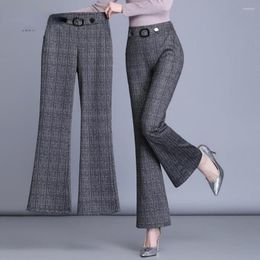 Women's Pants Winter Waist Wide Leg Straight Women High Casual Pocket Design Elegant Vacation Long Streetwear Loose Trousers J01