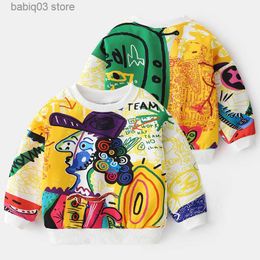 Hoodies Sweatshirts 2023 Spring Autumn Fashion New Design 2 3 4 5 6 8 10 Years Children'S Clothing Full Print All-Match Sweatshirt For Kids Baby Boy T230720