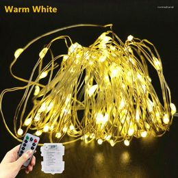 Strings 8 Mode Battery Remote Control Waterproof Copper Wire Light Wedding Party Camping Decoration Lights Christmas Fairy