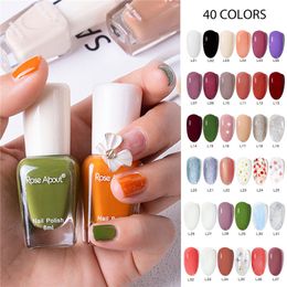 Nail Polish 40 colors non baked waterbased nail polish shiny sequins durable wearresistant healthy removable fast drying nude 230719