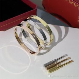 Luxury designer love Bracelets Bangle GFB 18K Gold Plated with original box card bag Unique code numbers cart diamond272Y