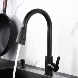 Kitchen Faucets Stainless Steel Sink Faucet Single Hole Dual Use Cold And Water Wash Vegetable Extended Rotatable Pull-Out Type Tap