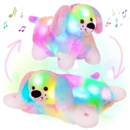 Plush Dolls 42cm Throw Pillows Dog Toys Luminous Musical LED Light Glowing Stuffed Toy Animals Cotton Cute Doll for Girls Kids 230719