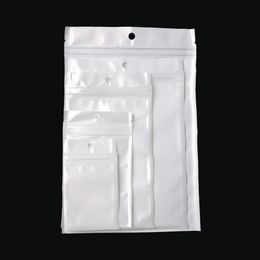 Clear white Pearl Plastic Poly OPP Packing Zip Retail Packages PVC Plastic Bag 11 19cm 12 15cm 12 20cm 13 21cm 13 24cm 16 24cm 500328j