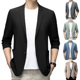 Men's Suits Blazers Men Slim Fit Double Buttons Business Jacket Lapel 34 Sleeves Commuting Suit Coat Solid Color Groom 230720