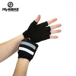 Cycling Gloves YKYWBIKE Cycling Gloves MTB Bike Bicyc Half Finger Gloves Men Women Summer Gym Fitness Breathab Non-slip Sports Gloves HKD230720