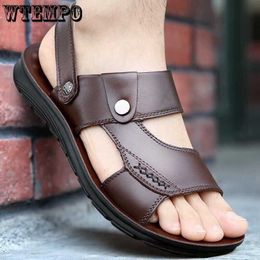 Sandals WTEMPO Open-toe Breathable Non-slip Sandals Men's Stall Wholesale Summer Outside Wear Dual-use Sandals Casual Beach Shoes L230720