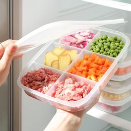 Storage Bottles 4/5/6 Compartment Food Box Fruit Vegetable Crisper Refrigerator Organiser Kitchen Fresh-keeping Containers