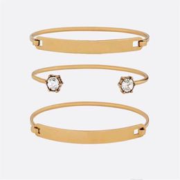 Fashion bangles gold bracelet designer opening adjustable couple anti-gold plating Valentine's day wedding party gift quality221g