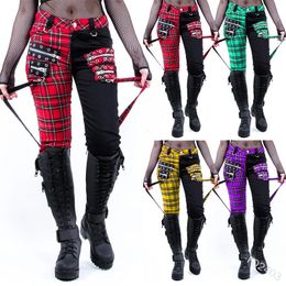 Women's Pants s Lace Up Harajuku Casual Cargo Women Buckle Gothic Punk Rock Dark Black Printed Pencil Plus Size Street Trousers S 5L 230719
