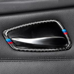 Carbon Fiber Car Interior Door Handle Cover Trim Door Bowl Decals and sticker For BMW E90 E92 E93 3 series 2005-2012 accessories304L