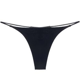 2020 Women Sexy Bandage G String Panties Solid Colour Low Waist Thin Strappy Thongs Female Cotton Bikini Underwear Mini Thong322r