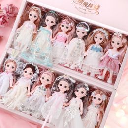 Dolls 6pcs BJD Set Gift Box Girl Princess Doll 16cm Children Play House Toy Bjd 230719