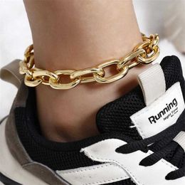 Designer Original Aluminium Alloy Thick Chain Anklet Bohemian Style 2020 Fashion Beach Foot Jewellery Ladies Party Gift 230719