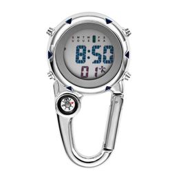 Digital Carabiner Clip Watches Sport Hook Hospital Gift Electronic Luminous Multi-function FOB Nurse Clock Outdoor Fashion216j