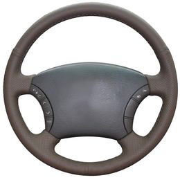 Dark Brown Natural Leather Car Steering Wheel Cover for Toyota Land Cruiser Prado 120 Land Cruiser 2003-2007 Tacoma 2005-2011263U